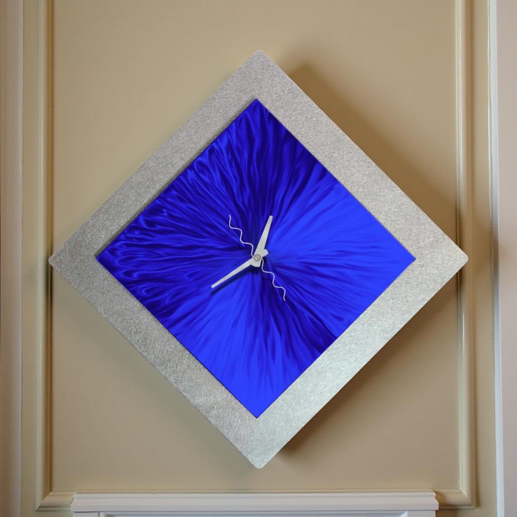 Indigo Radiance - Metal Wall Clock 12"x12"