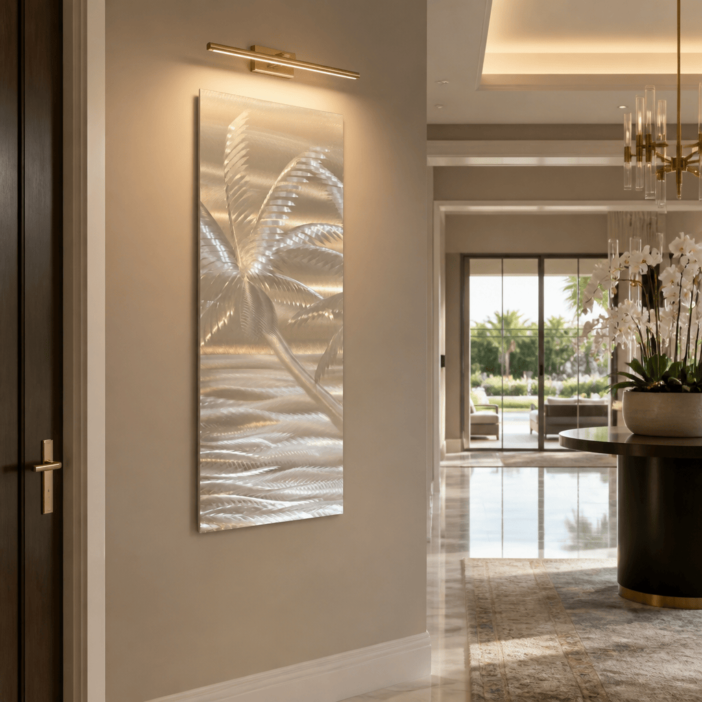 Palm Drift - Metal Wall Art 9"x24"