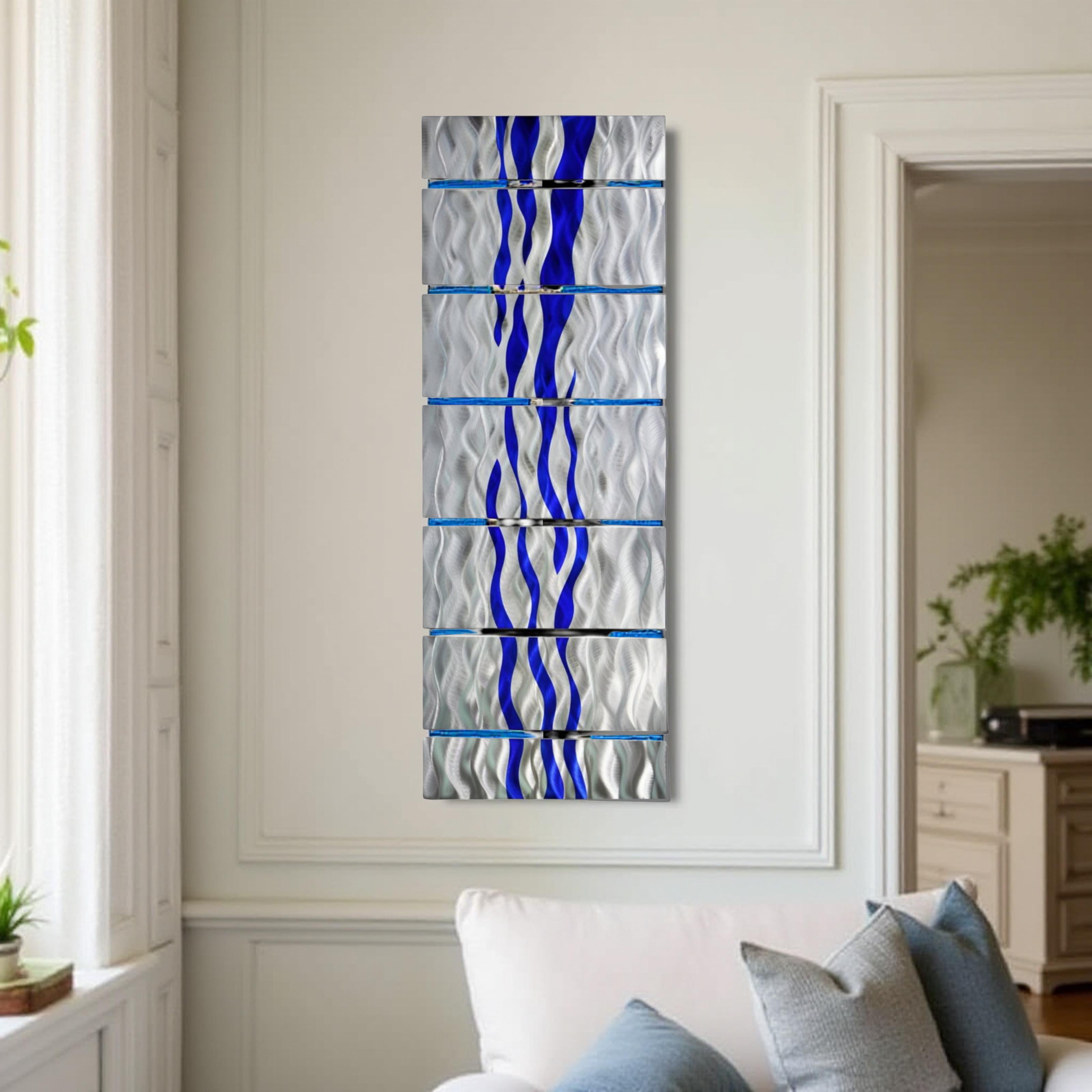 Infinite Waves - 7-Panel Metal Wall Art 68"x24"