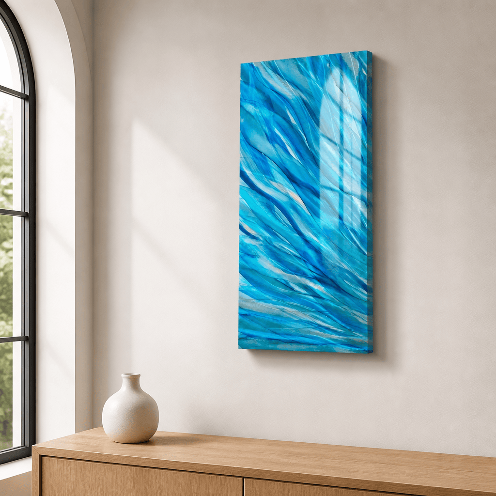 Azure Plume - Metal Wall Art 10"x24"