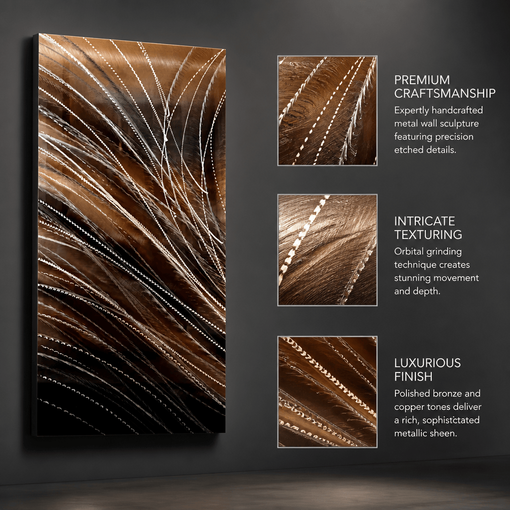 Bronze Veil - Metal Wall Art 12"x24"
