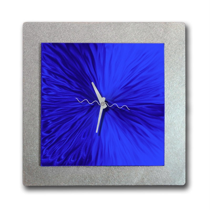 Indigo Radiance - Metal Wall Clock 12"x12"