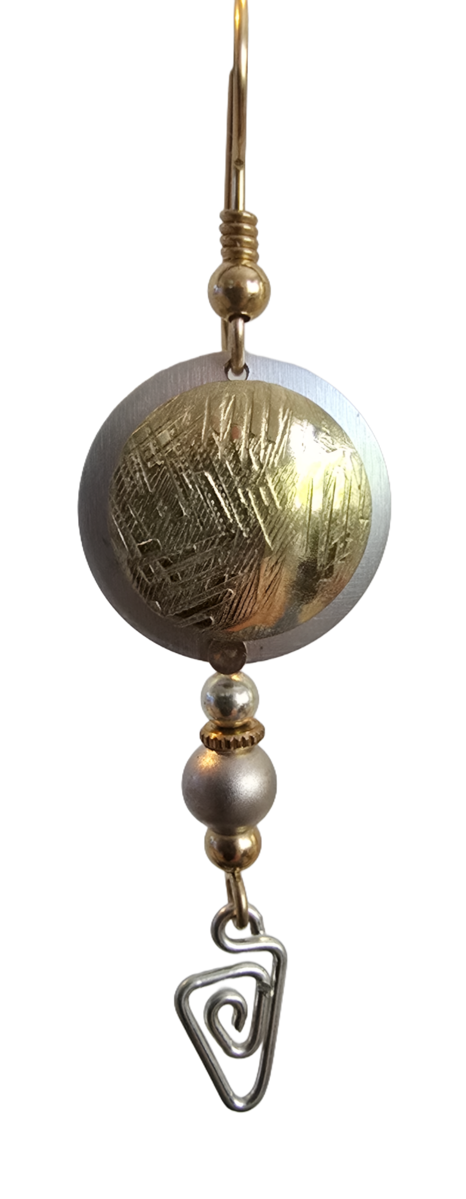 Gold and silver earrings