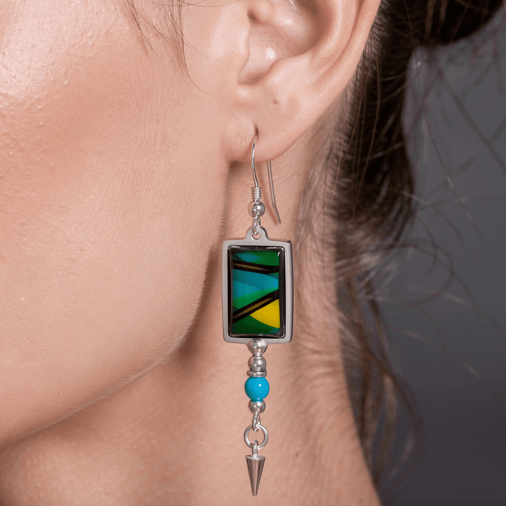 Tropical Pathway Earrings 2"