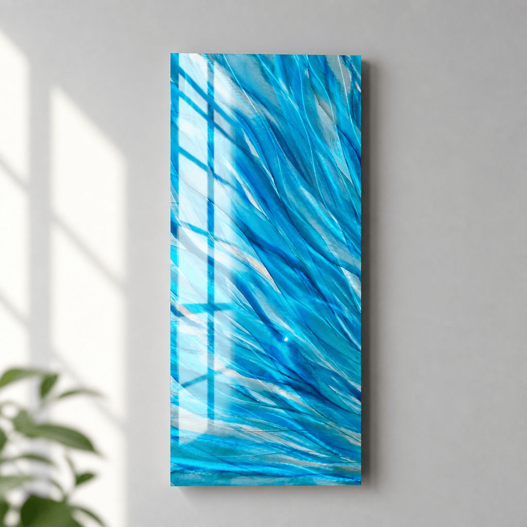 Azure Plume - Metal Wall Art 10"x24"