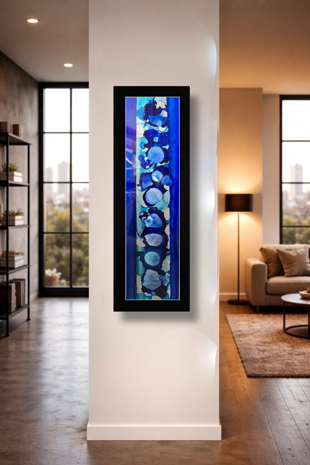Cobalt Orbs - Metal Wall Art 9"x27"
