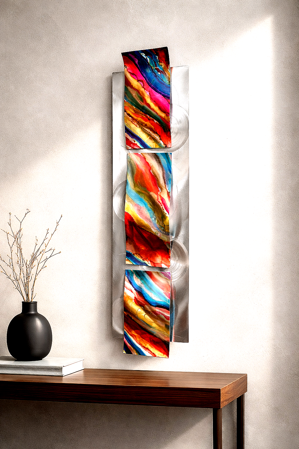 Vibrant Journey - Metal Wave Art 10"x46"
