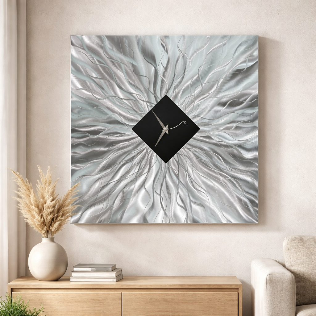 Stellar Vortex - Metal Wall Clock 24"x24"(future element)