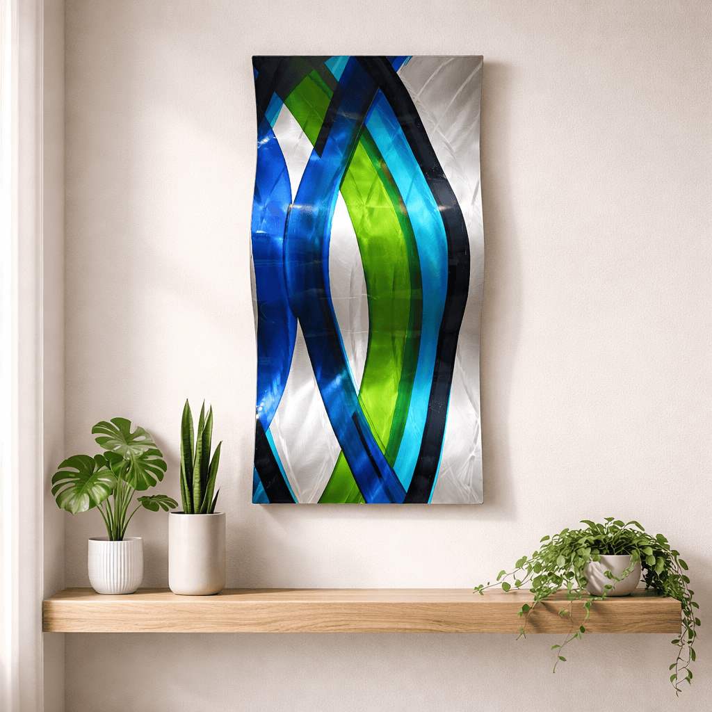 Vivid Tide - Metal Wave Wall Art 12"x19" (gem p 27)