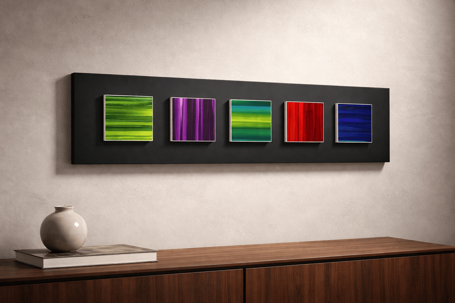 Vibrant Elements - 5-Panel Metal Wall Art 10"x48"