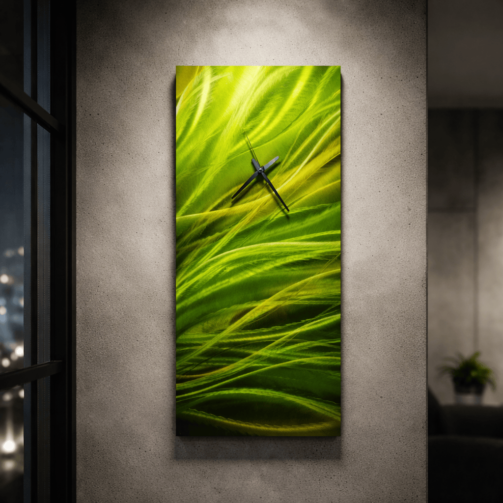 Meadow Breeze - Metal Wall Clock 10"x24"