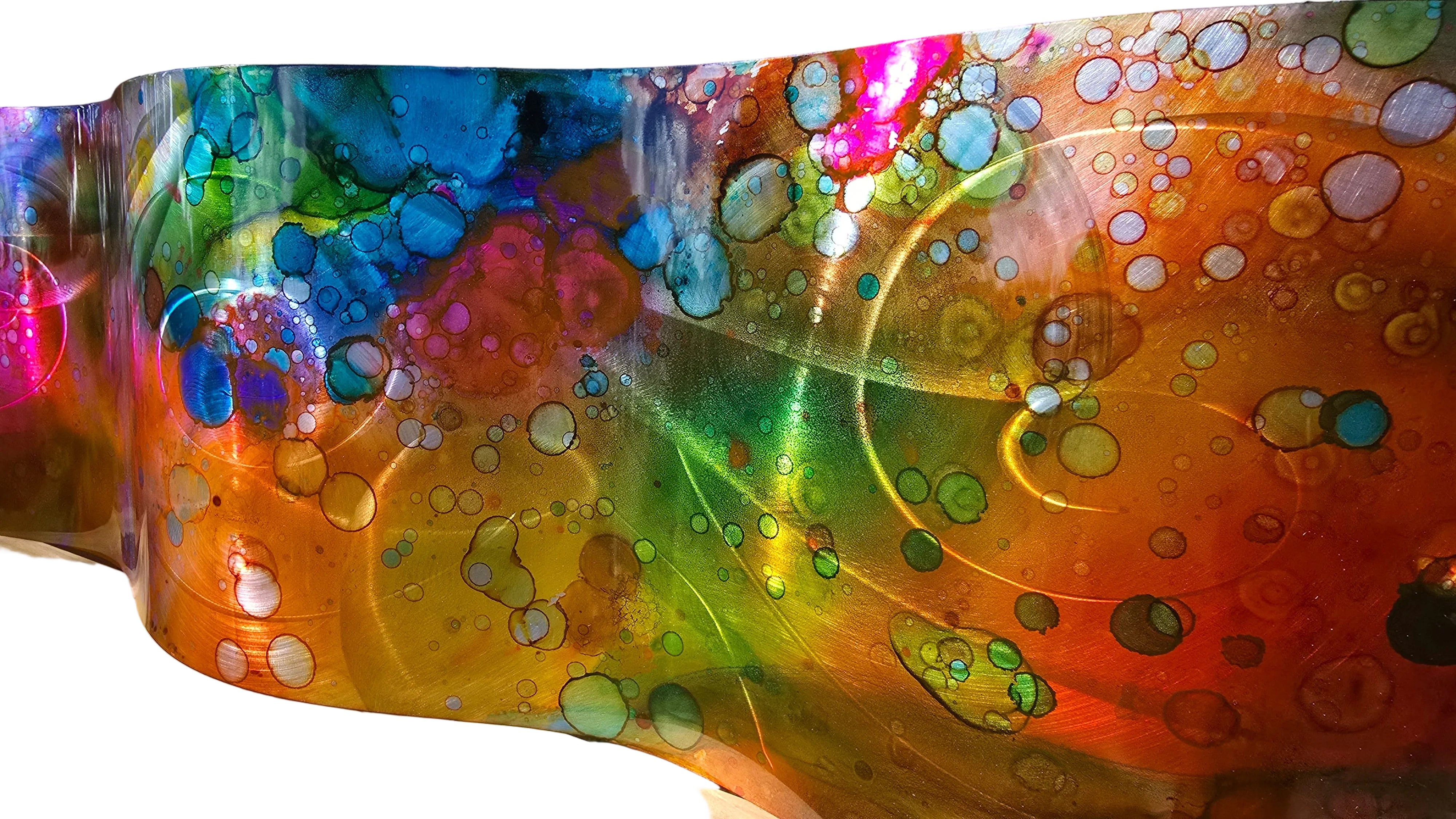 Citrus Burst - Metal Wave Art 10"x46"