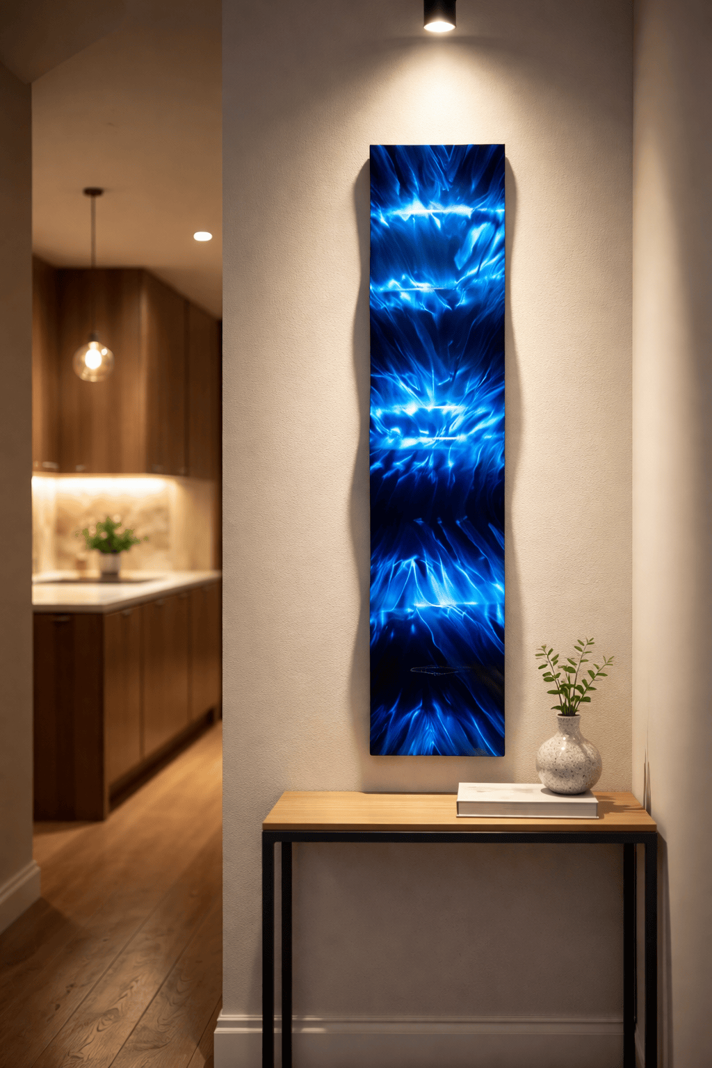 Electric Depths - Metal Wave Art 10"x46"