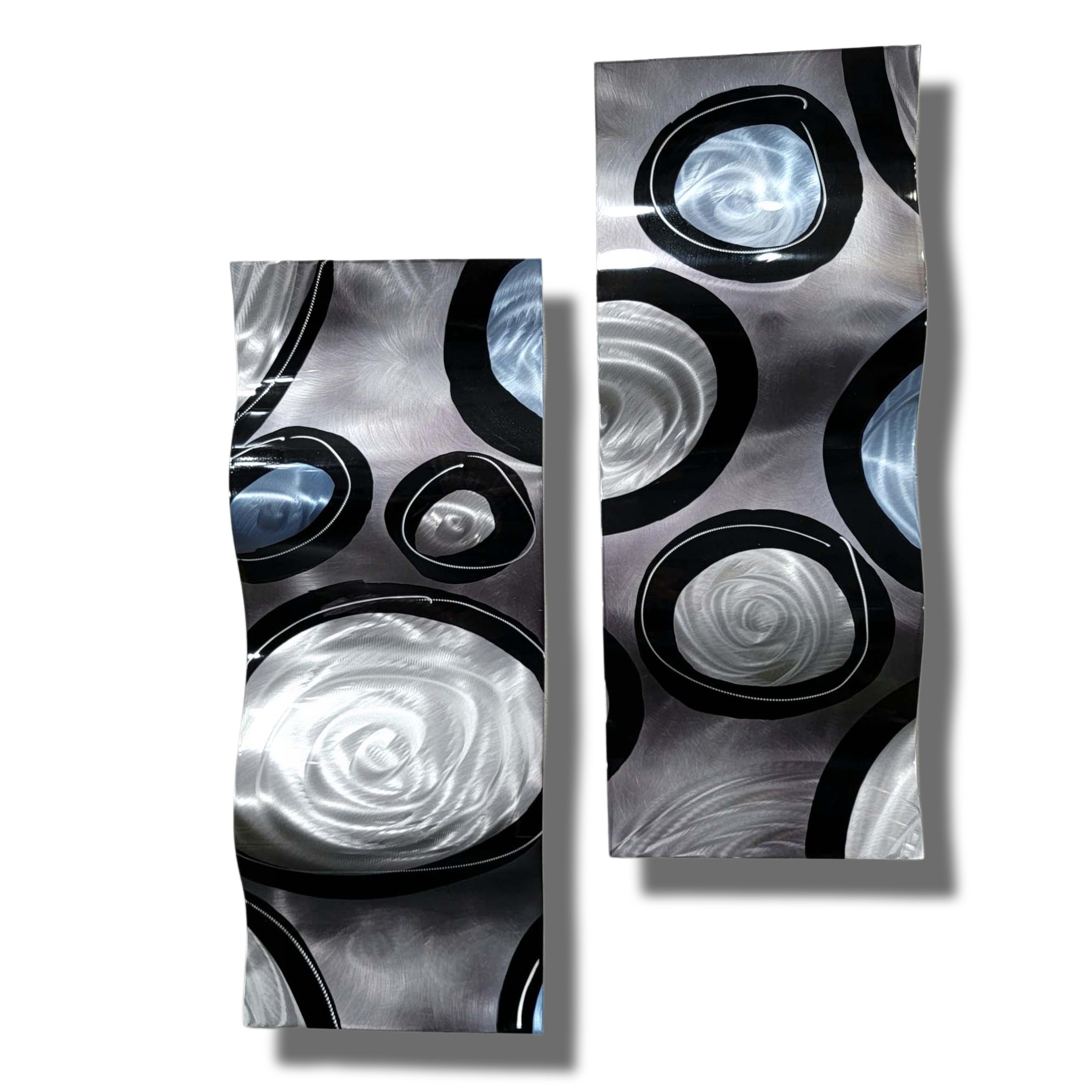 Lunar Orbit - Metal Wall Art Diptych 12"x28"
