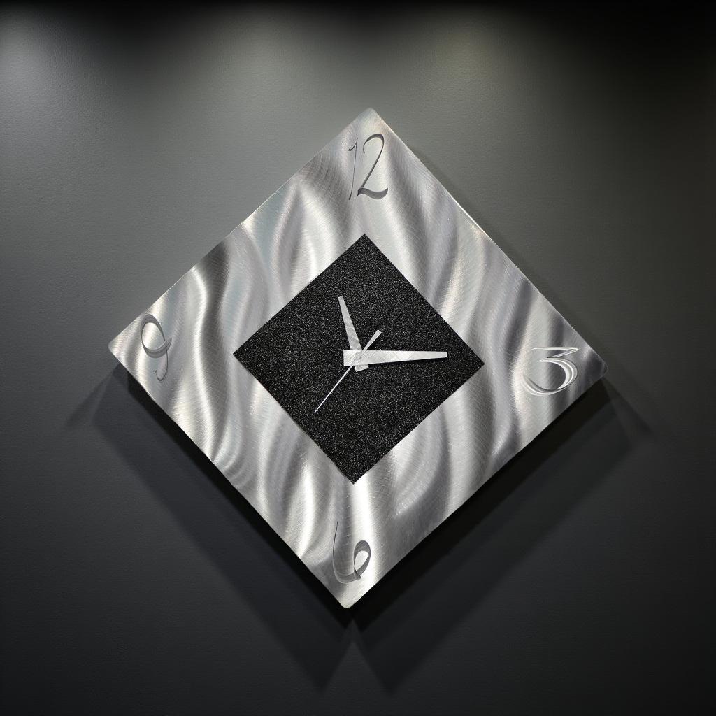 Timeless Contrast - Metal Wall Clock 12"x12"