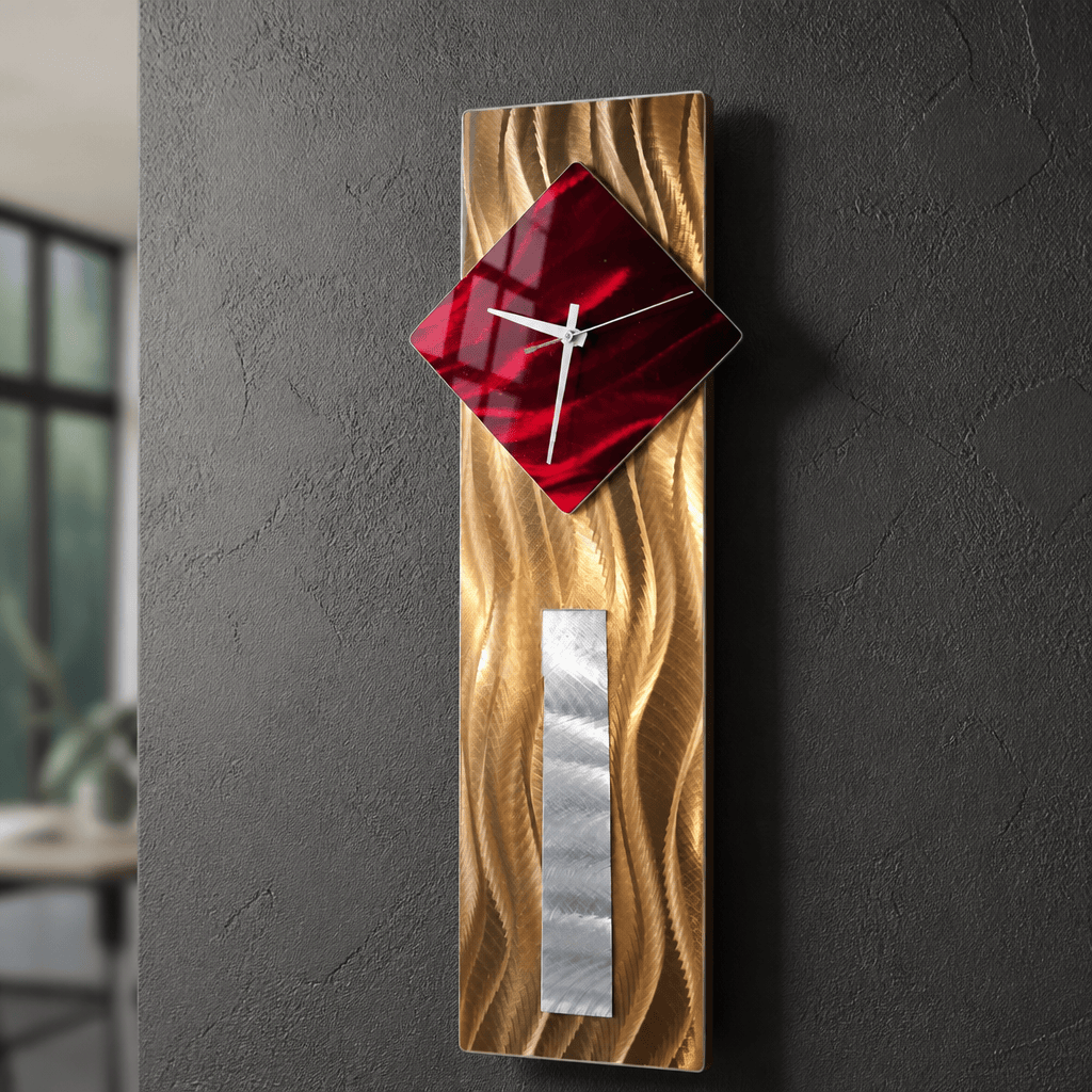 Crimson Tide - Metal Wall Clock 8"x24"