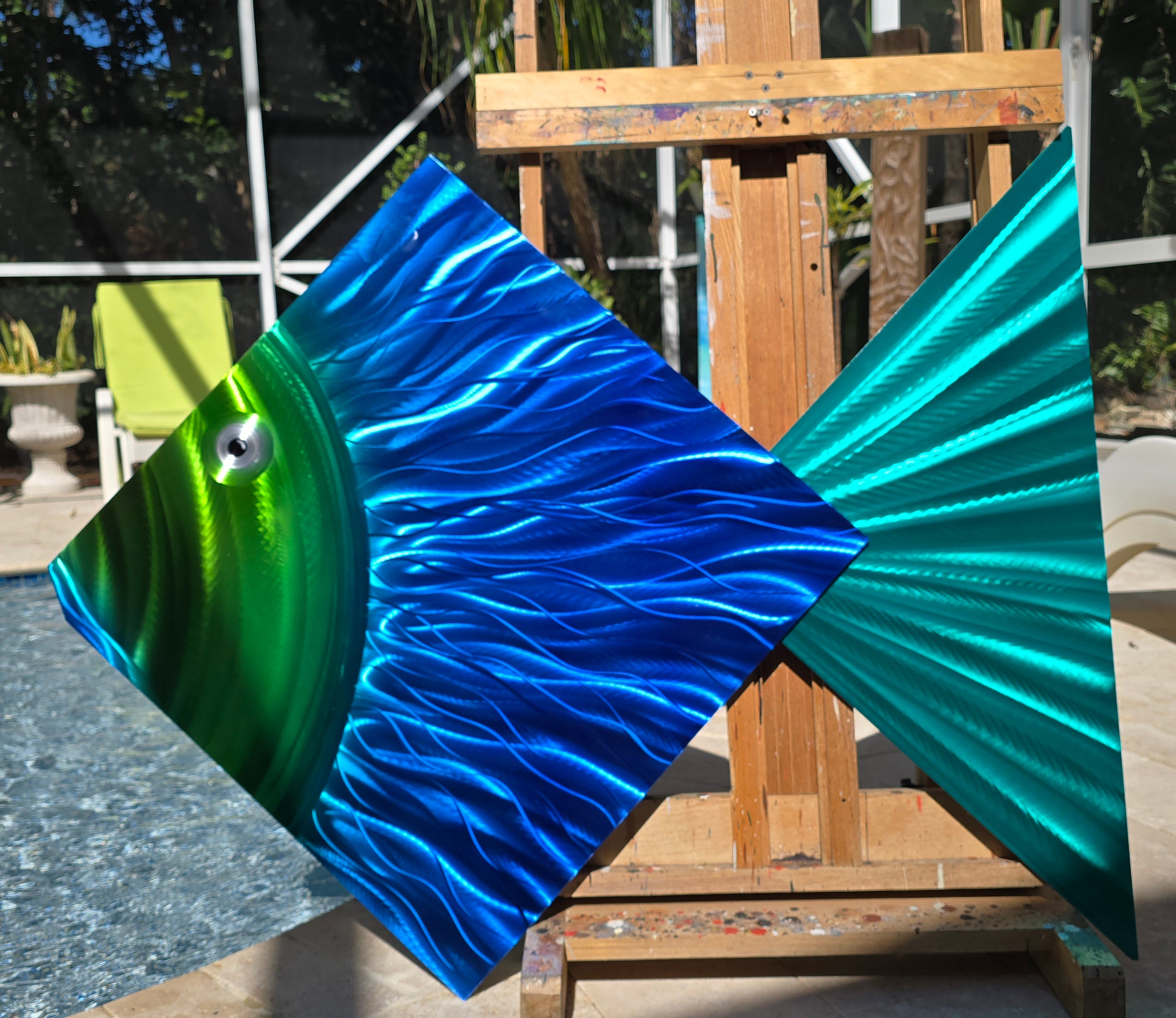 Ocean Jewel - Metal Fish Wall Art 34"x43"