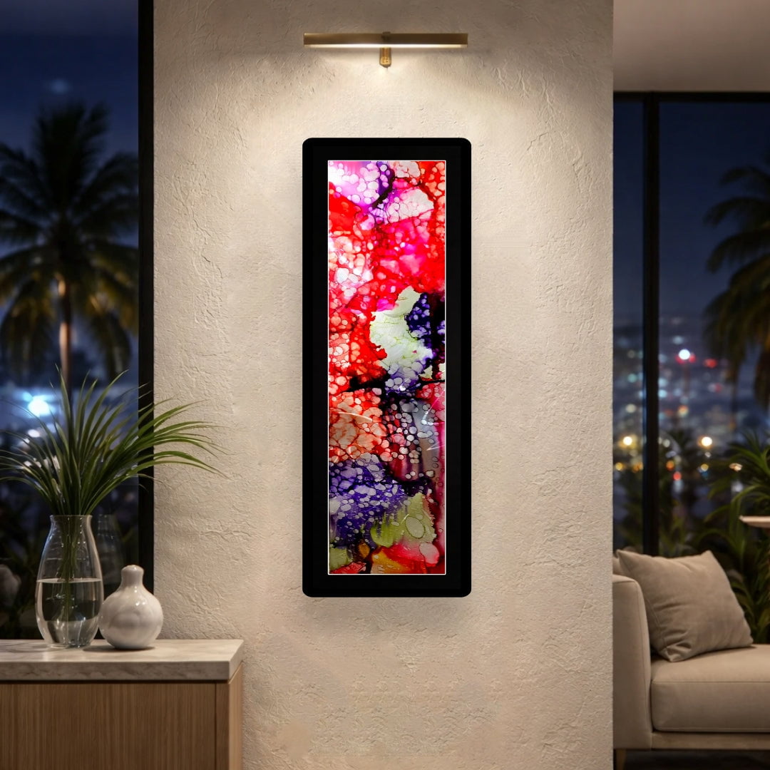 Ruby Bloom - Metal Wall Art 9"x27"