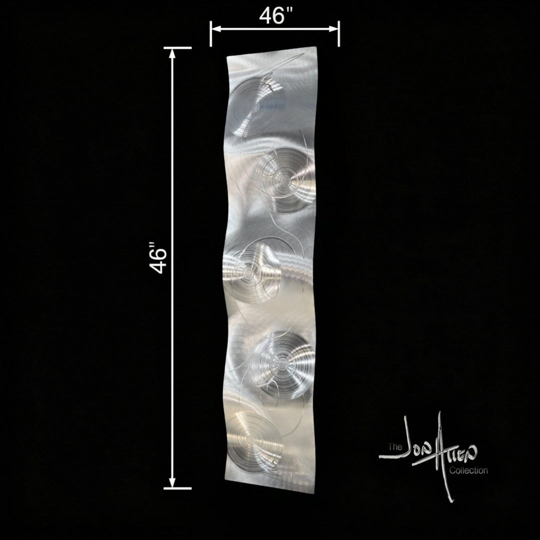 Spiral Resonance - Metal Wave Wall Art 10"x46"
