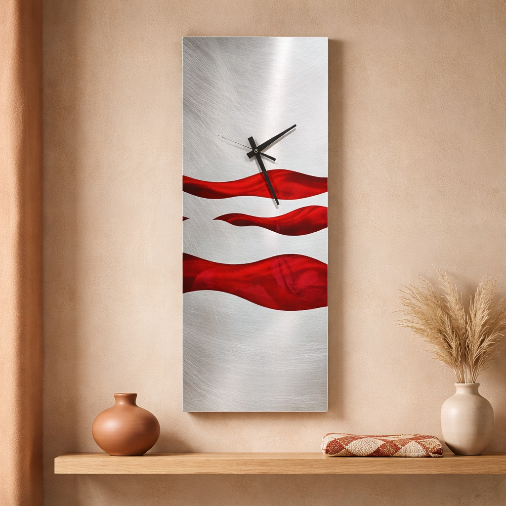 Crimson Tide Clock - Metal Wall Clock 9"x24" (c25)