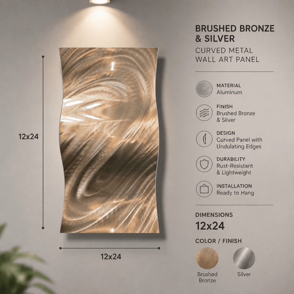 Lumina Flow - Metal Wall Art 12"x24"