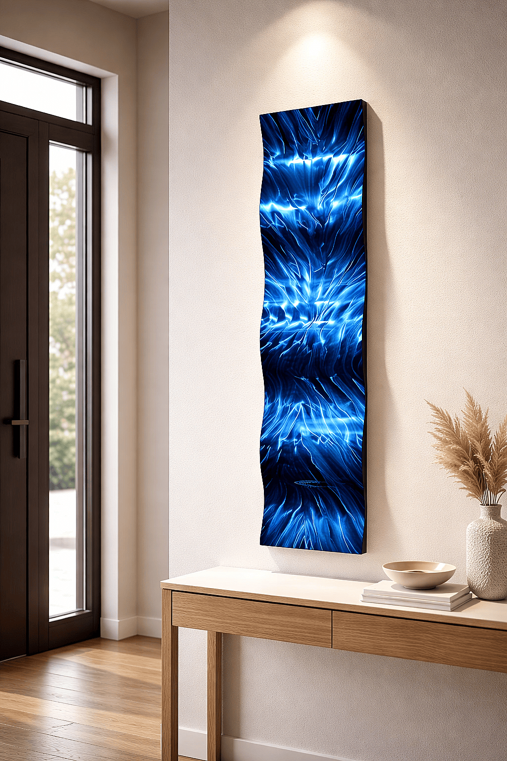 Electric Depths - Metal Wave Art 10"x46"
