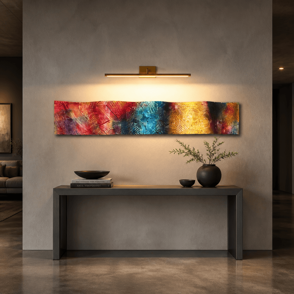 Color Surge Wave - Metal Wave Wall Art 46"x6"