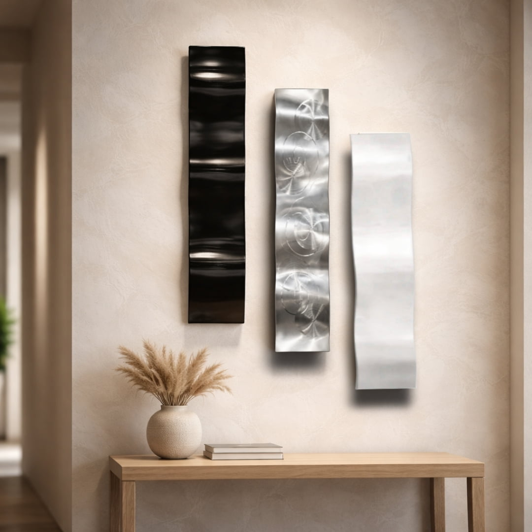 Silent Current - Metal Wave Wall Art 3 waves 10"x46" each