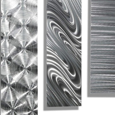 Statements2000 Silver Metal Wall Sculptures Home Decor Modern Metal Wall Art Accent Set of 5 Abstract Panels - 5 Easy Pieces by Jon Allen