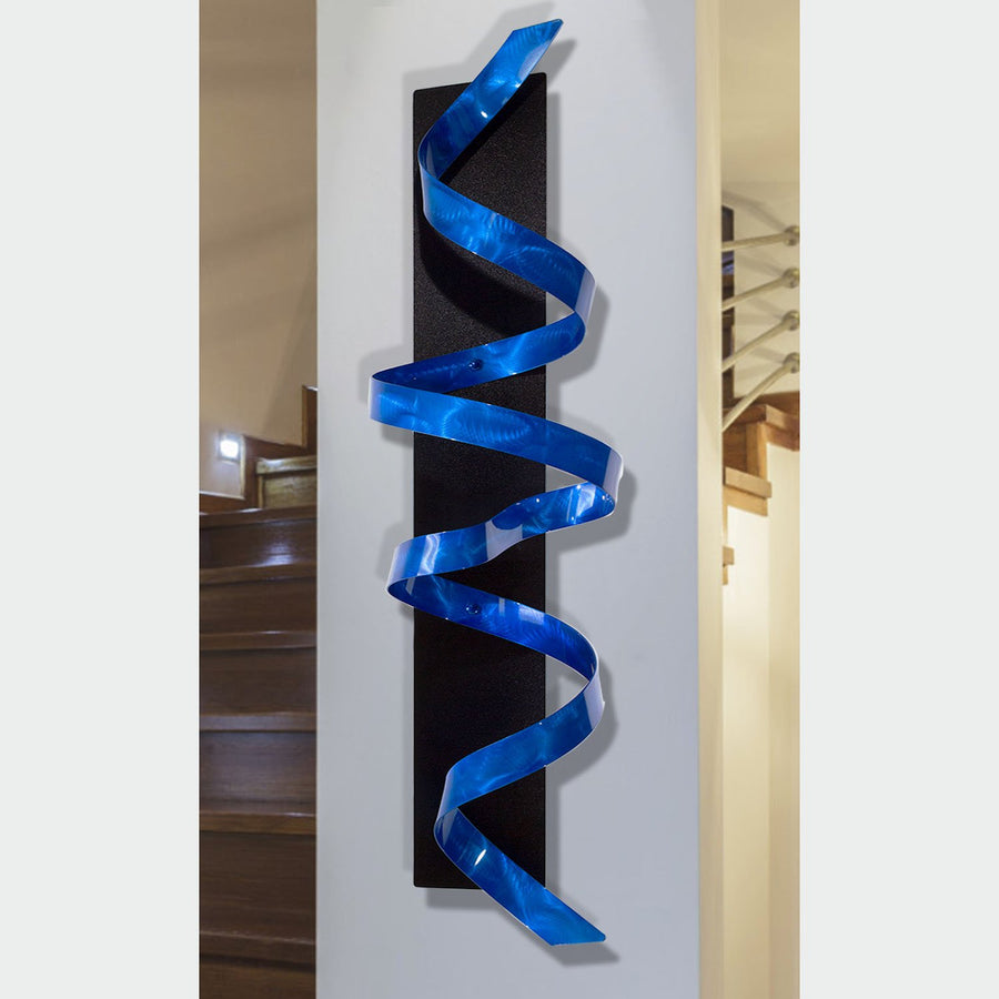 Statements2000 Blue & Black Metal Wall Sculpture Modern Abstract Accent Decor - Blue Knight by Jon Allen