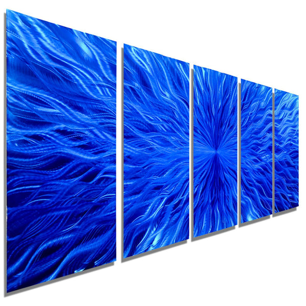 Statements2000 Blue Metal Wall Art Sculpture - 51 x 24 Modern