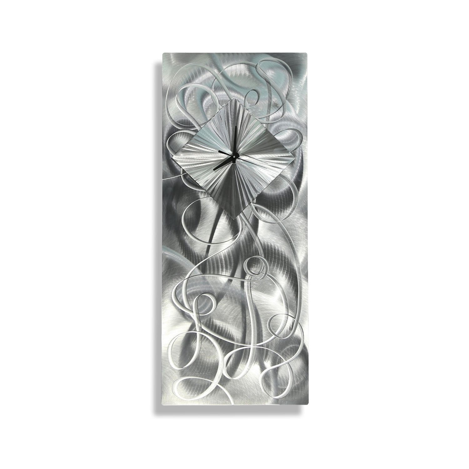 Luminous Spiral - Modern Metal Wall Clock 24x10 | Jon Allen