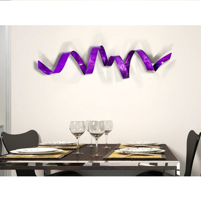 Statements2000 3D Abstract Metal Wall Art Wall Sculpture - Purple Wall Twist by Jon Allen