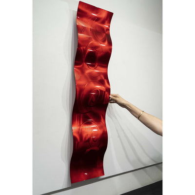 Statements2000 Metal Wall Art Large Red Wave - 3D Wall Sculpture by Jon Allen
