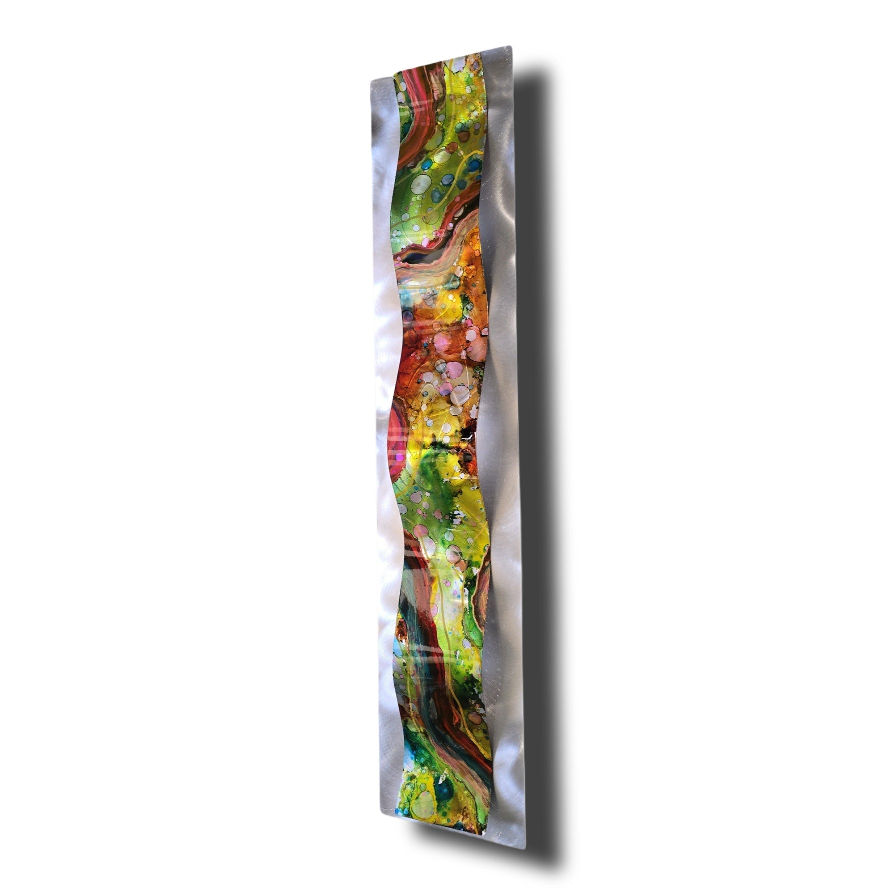 Tropical Surge - One of a Kind - Metal Wave Wall Art 10"x46"