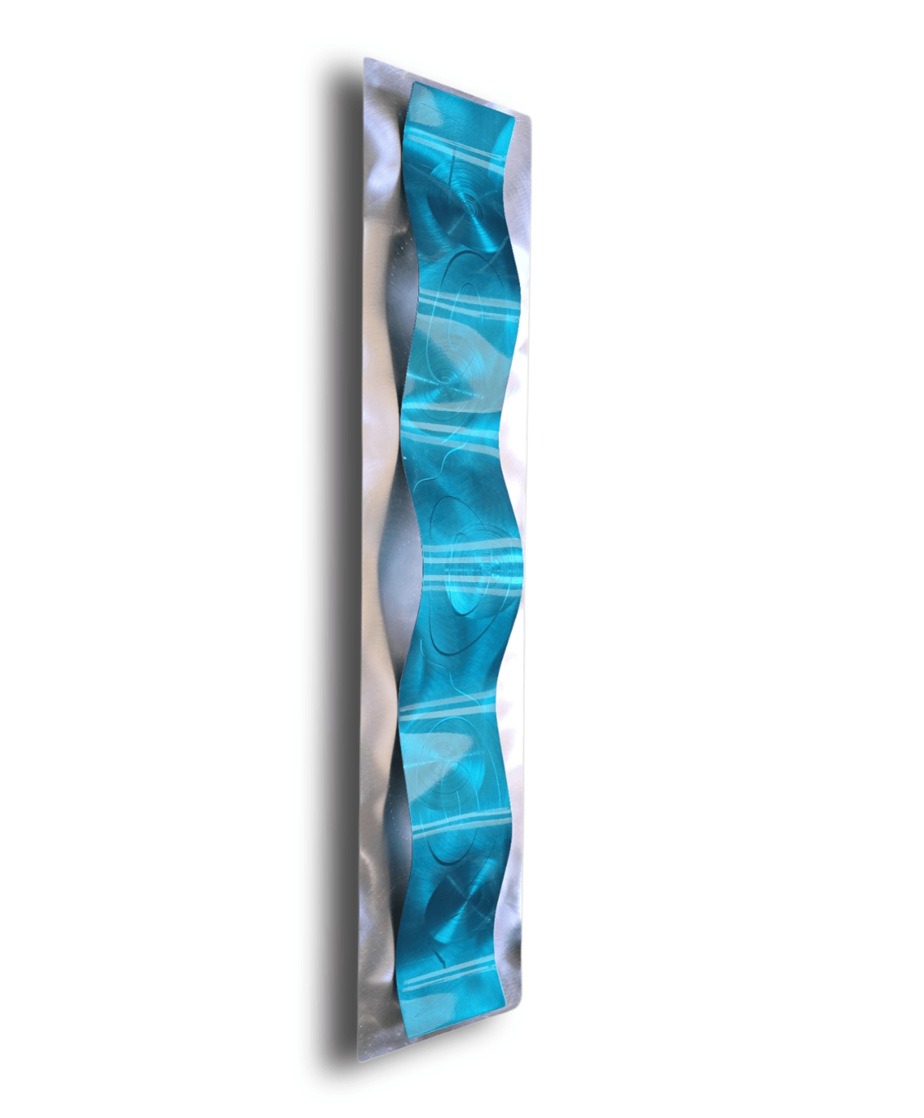 Lagoon Pulse - Metal Wave Wall Art 10"x46"