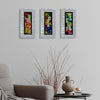 Only One ! Multicolor Abstract Painting Set of 3 Each Panel 13" x 6.5" x 2" Metal Art by Jon Allen   - 107-1_107-2_107-3