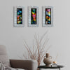 Only One ! Multicolor Abstract Painting Set of 3 Each Panel 13" x 6.5" x 2" Metal Art by Jon Allen   - 110-1_110-2_110-3