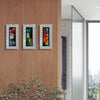 Only One ! Multicolor Abstract Painting Set of 3 Each Panel 13" x 6.5" x 2" Metal Art by Jon Allen   - 115-1_115-2_115-3