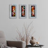Only One ! Multicolor Abstract Painting Set of 3 Each Panel 13" x 6.5" x 2" Metal Art by Jon Allen   - 116-3_116-2_116-1