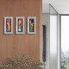 Only One ! Multicolor Abstract Painting Set of 3 Each Panel 13" x 6.5" x 2" Metal Art by Jon Allen - 120-119-121