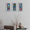 Only One ! Multicolor Abstract Painting Set of 3 Each Panel 13" x 6.5" x 2" Metal Art by Jon Allen   - 129-126-125