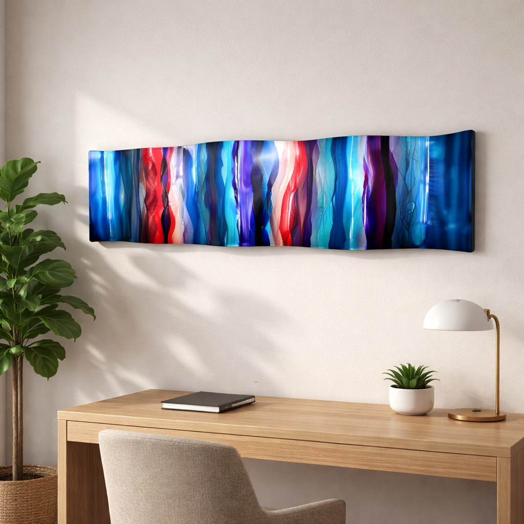Luminous Journey - Metal Wave Art 10"x46"