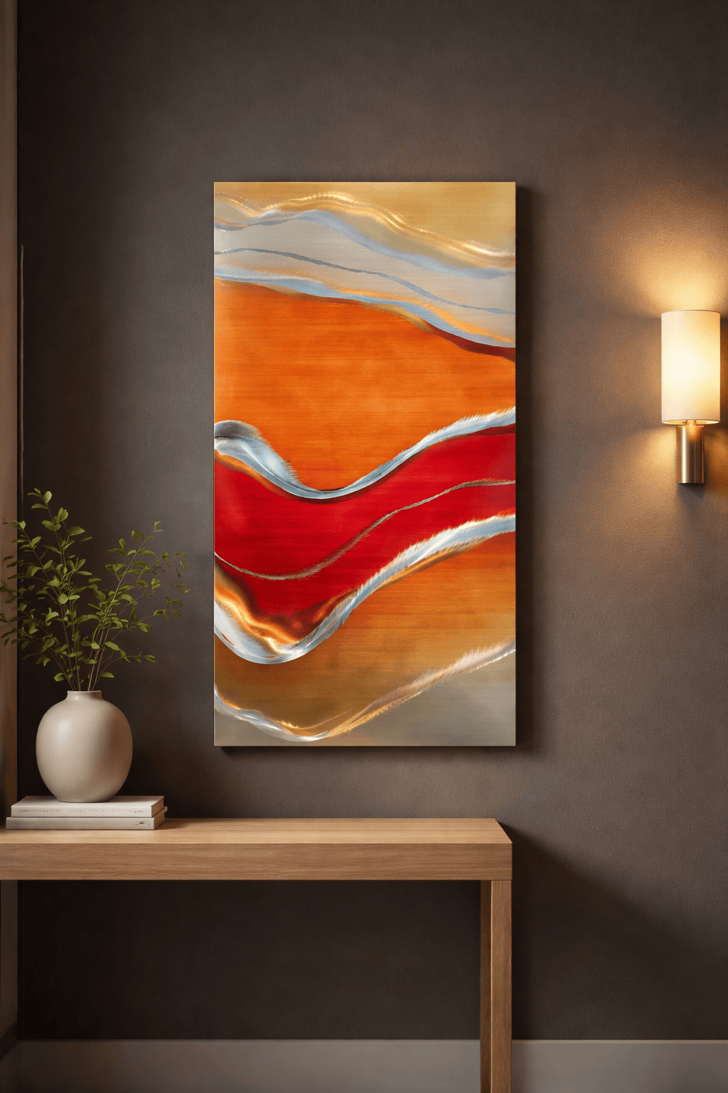 Desert Sunset - Metal Wave Art 18"x36"
