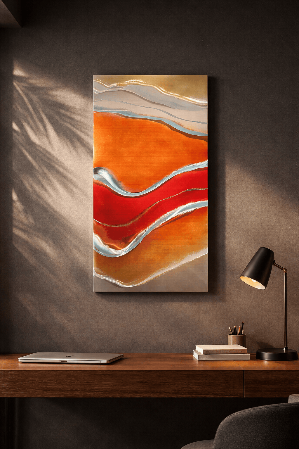 Desert Sunset - Metal Wave Art 18"x36"