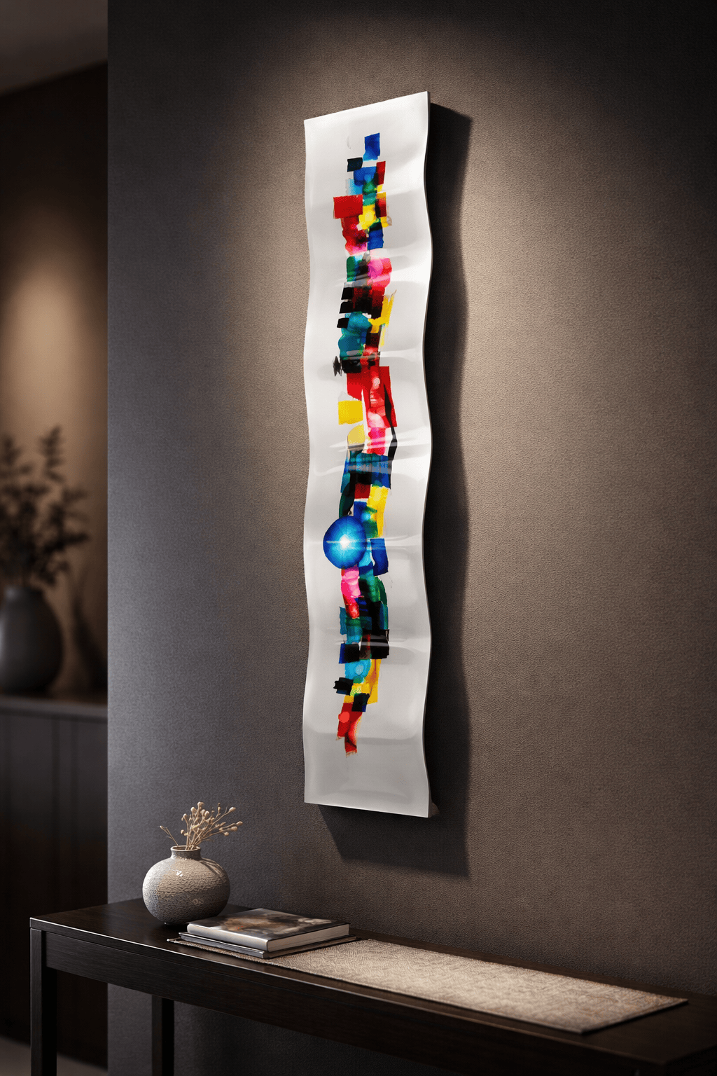 Radiant Mosaic - Metal Wave Art 10"x46"
