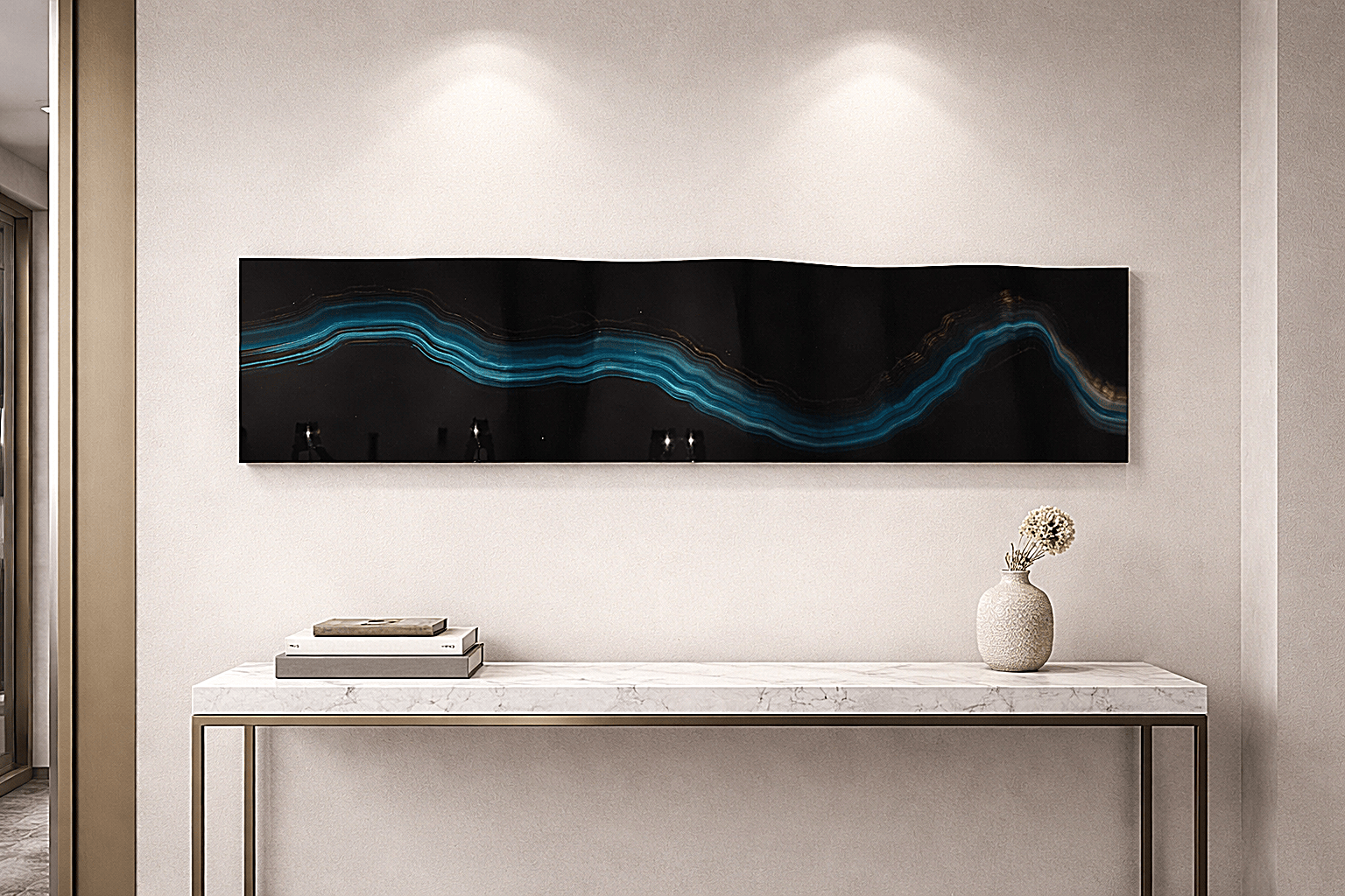 Celestial River - Metal Wave Art 10"x46"