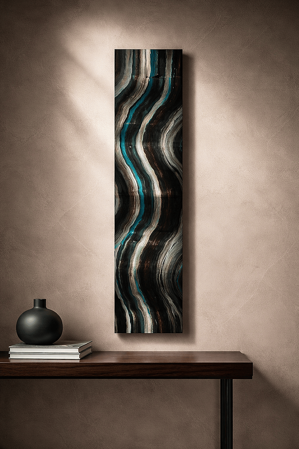 Midnight Tides - Metal Wave Art 10"x46"