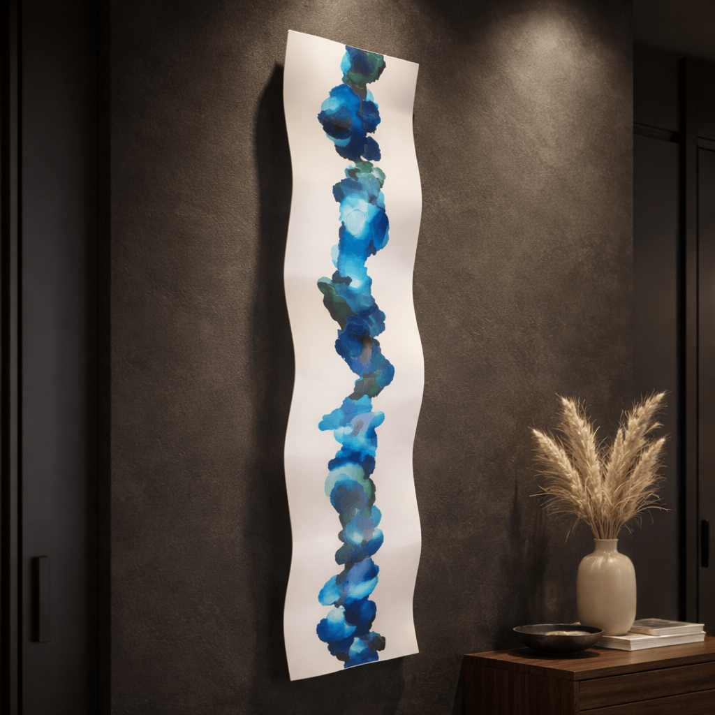 Ocean Glow - Metal Wave Art 10"x46"