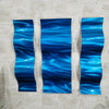 Only One! Blue  Abstract Painting Set of  3  Two Panels 23" X 6" x 3" and One Panel 23" x 9" x 2"  Metal  Art by Jon Allen - WAV 3 PIECES